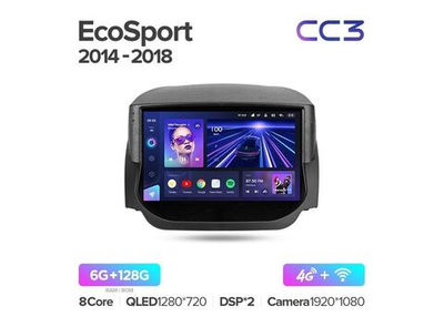 Магнитола Teyes CC3 6-128 Ford EcoSport 2014-2018 9.0"
