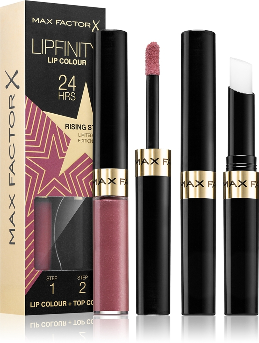 Max Factor Lipfinity Rising Stars - Стойкая жидкая помада с бальзамом, 2 шт.