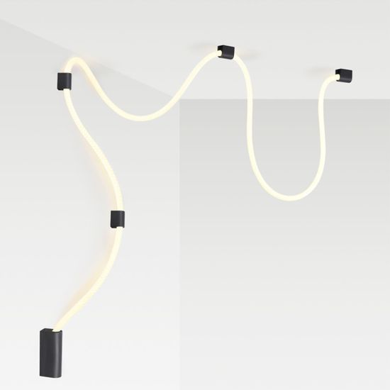 4391/30CL HIGHTECH ODL24 299 черный/металл/канат Настенно-потолочный светильник накладной (3 крепления в комплекте) IP20 LED 30W 1185Лм 4000K CORDA