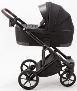 Детская коляска Adamex Marco 2 в 1 GA11 (ЧЕРН. ТК. + ЧЕРН. БЛЕСК.КОЖ.ОТД.)