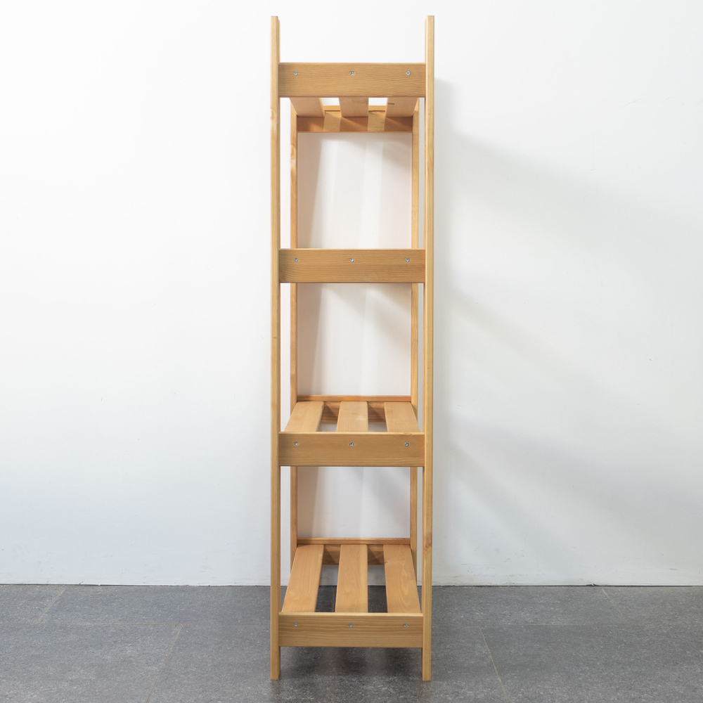 Стеллаж 64х28х116, Альберт, напольный, деревянный для рассады, цветов, игрушек, книг, на балкон, для кухни, натуральный бейц, Dipriz