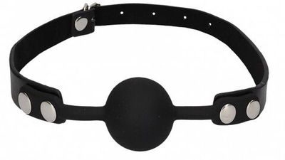 Черный кляп-шарик Silicone Ball Gag with Adjustable Bonded Leather Straps