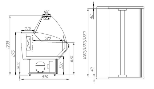 Морозильная витрина G95 SL 1,2-1 (ВХСн-1,2 Полюс)