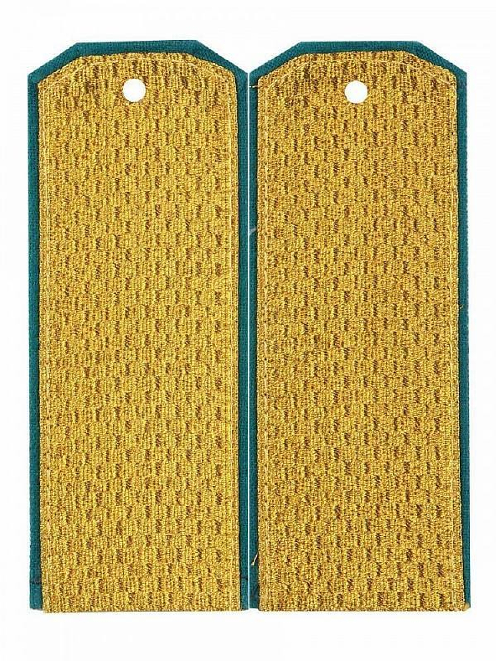 Погоны парадные золотые чистые с голубым кантом (трапециевидные)