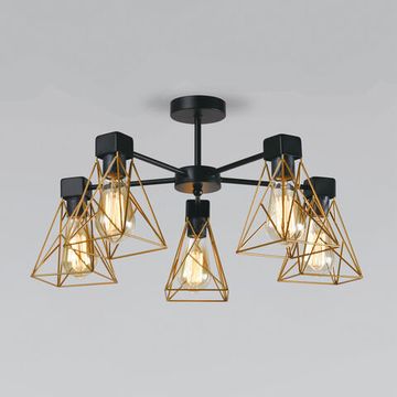 70107/5 / потолочный светильник / черный/латунь