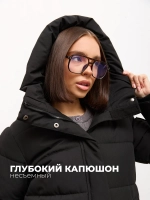 Куртка зимняя удлиненная с капюшоном