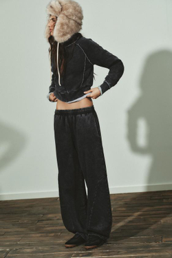 ZARA БРЮКИ CARROT С ЭФФЕКТОМ ПОТЕРТОСТИ, АНТРАЦИТОВО-СЕРЫЙ