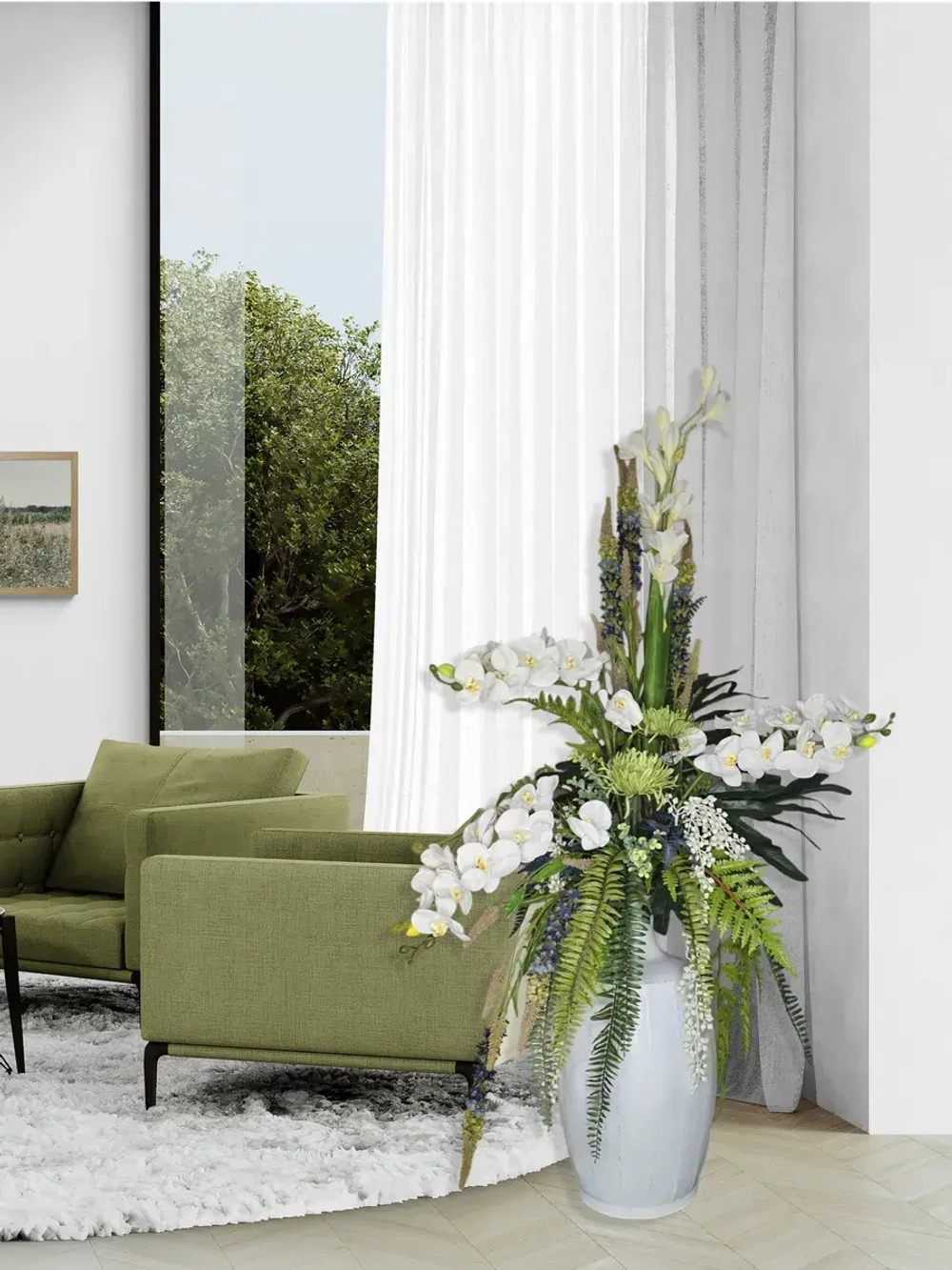 Композиция в напольной вазе "Орхидея"