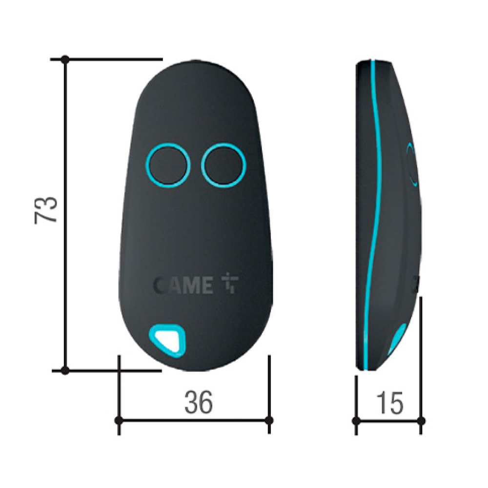 Брелок-передатчик TOP44RBN размеры
