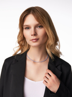 Чокер на шею женский, из голубого агата - сапфирина, бижутерия