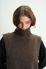 Манишка из кашемира с мериносом кофейного цвета ПРЕДЗАКАЗ