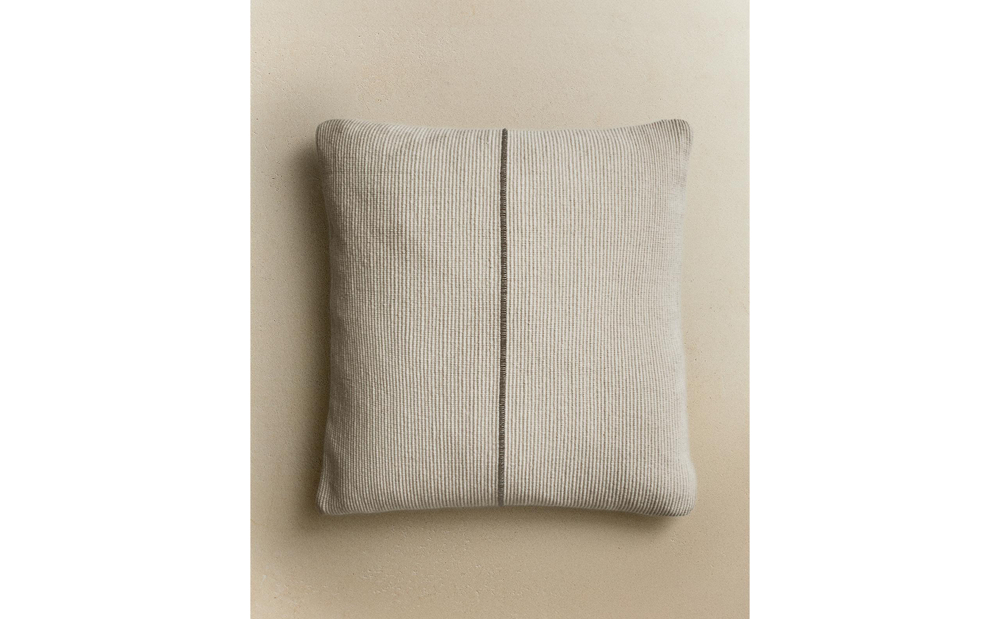 Zara Home наволочка декоративная из хлопка, терракотовый, в полоску, 45x45 см