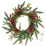 Венок новогодний с подсветкой «Новогоднее сияние» 40 см