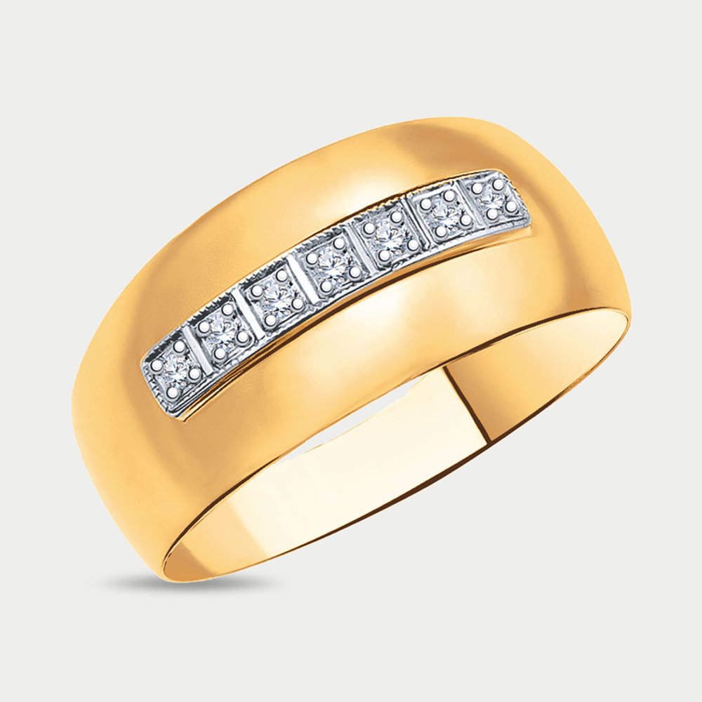 Женское кольцо из розового золота 585 пробы с фианитами (арт. 10358)