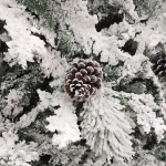 Ёлка «Кружевница» 210 см, ПВХ+Леска с шишками белая снежная посыпка (595 ветки)