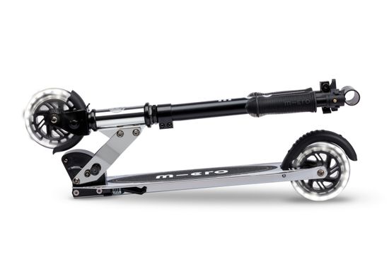 Самокат Micro Sprite LED, серебристый хром