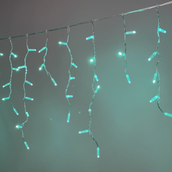 Светодиодная бахрома 3,1*0,5 м., 120 LED, аква, статика, прозрачный провод ПВХ, LTC (PIL120CAP-10-2A)