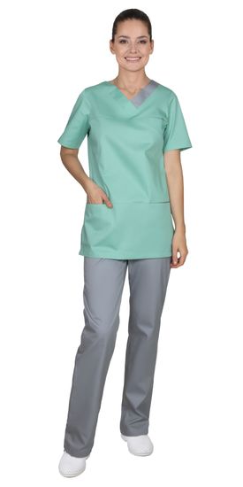 Костюм женский "Сириус-Кэтрин" брюки (мятный/серый)