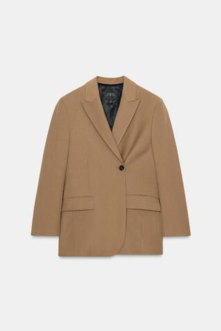 ZARA БЛЕЙЗЕР ОВЕРСАЙЗ — ZW COLLECTION, КАРАМЕЛЬНЫЙ