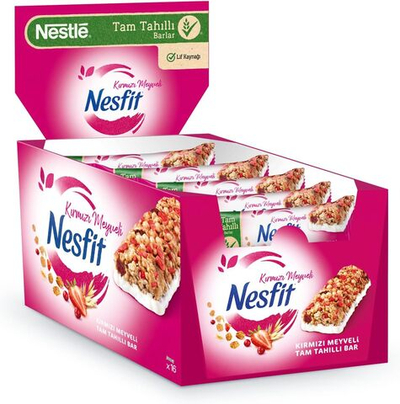 Nesfit, Nestle Nesfit — батончик из цельного зерна с красными ягодами, 23,5 г × 16 - Nesfit - NESTLE