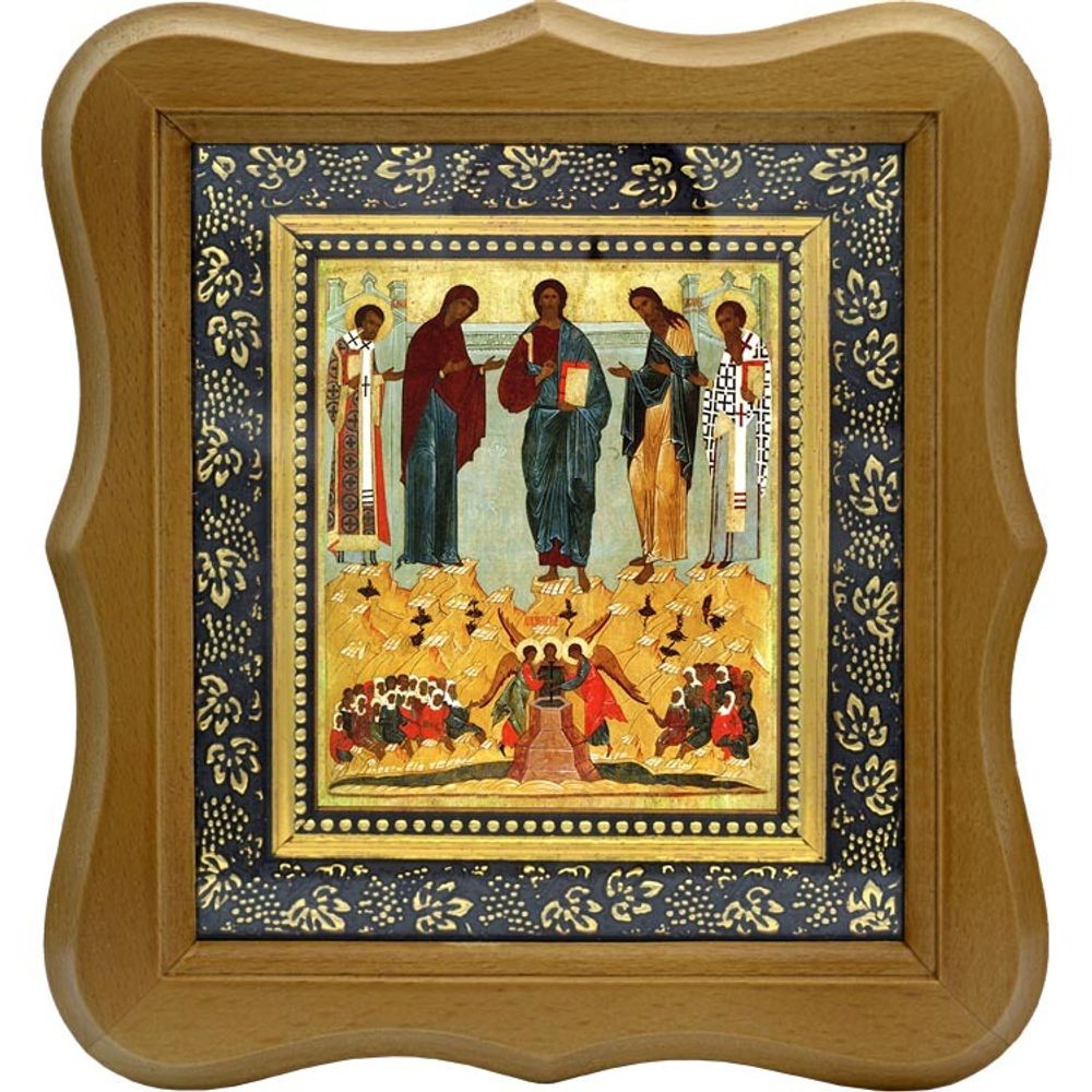 Празднество Всемилостивому Спасу и Пресвятой Богородице. Икона на холсте.