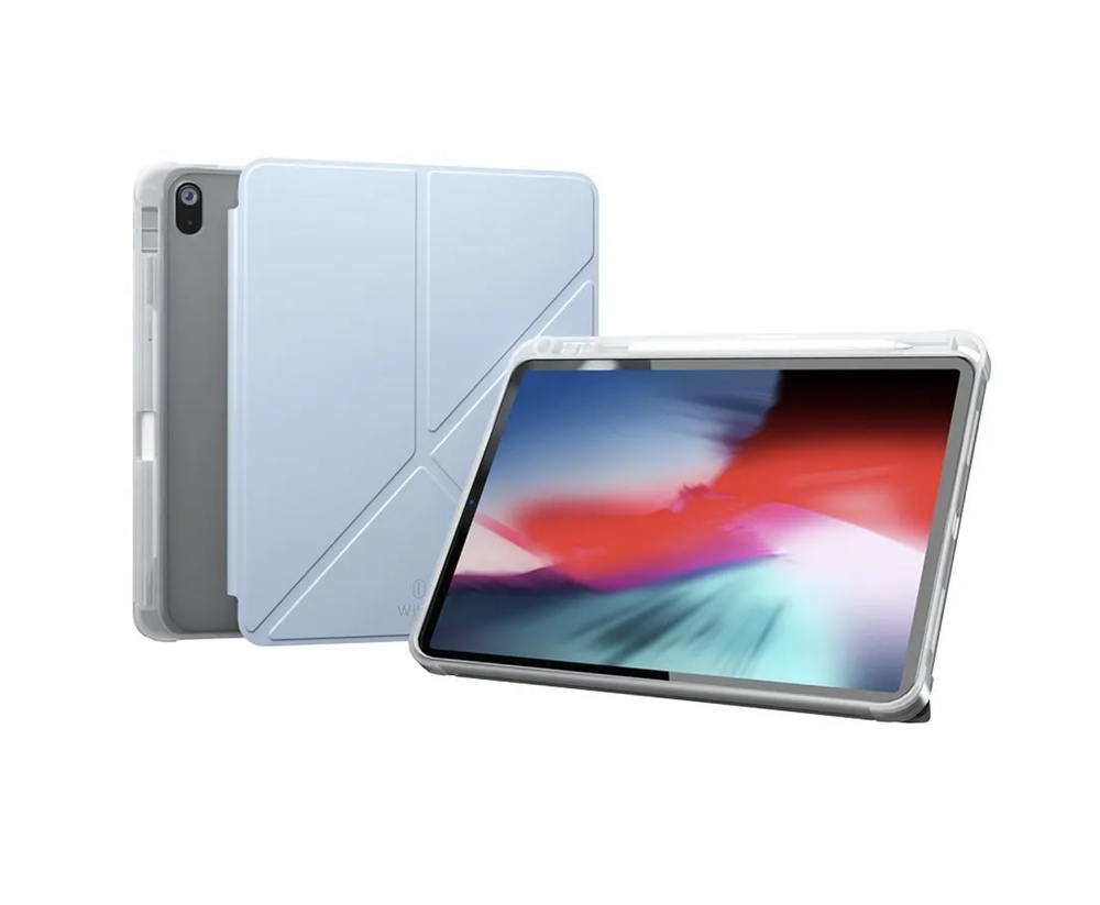 Чехол iPad 10.9"/11" Air 2024 WiWU Classic III Case с крышкой (GF-003, TPU+PU), голубой