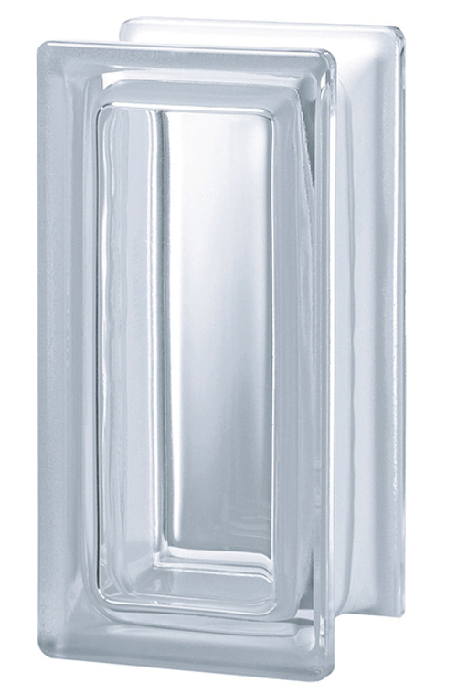 Стеклоблок половинка бесцветный гладкий Neutro  Vetroarredo R 09 T  19x9x8