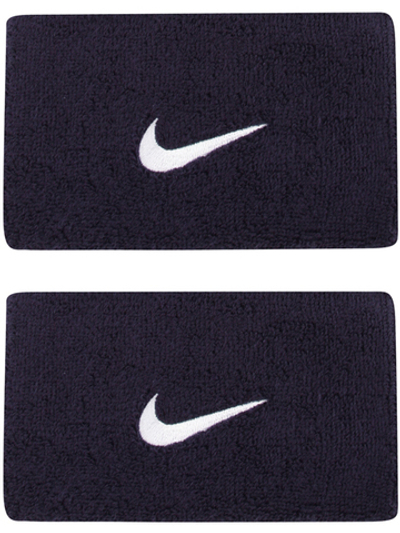 Теннисные напульсники Nike Swoosh Double-Wide Wristbands - Black, Blue
