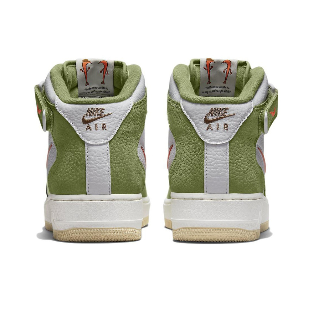 Кроссовки Nike Air Force 1 Mid Oil Green Orange