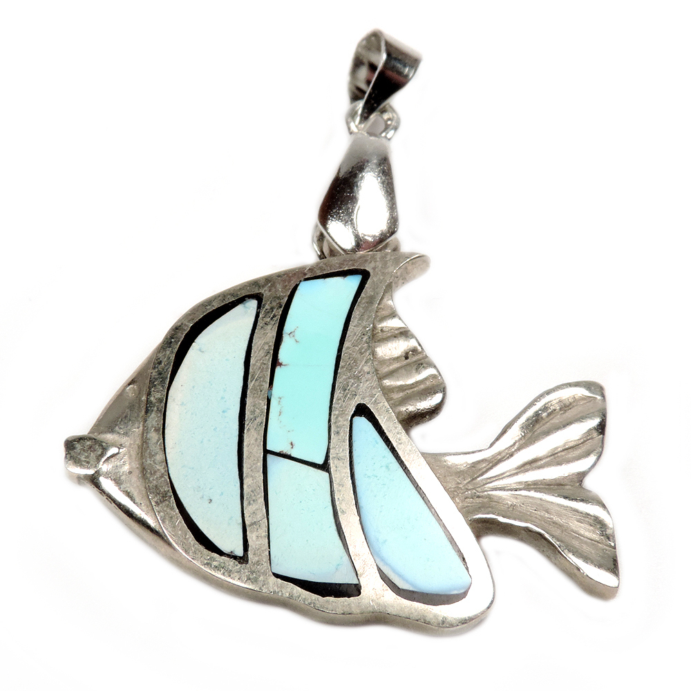 Кулон "Рыбка" бирюза натуральная