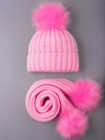 Шапка для девочки зимняя вязаная и шарф