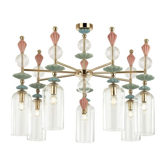 4855/7C CLASSIC ODL_EX21 192 золото/разноцветн./керамика/стекло Люстра потолочная E14 7*40W BIZET