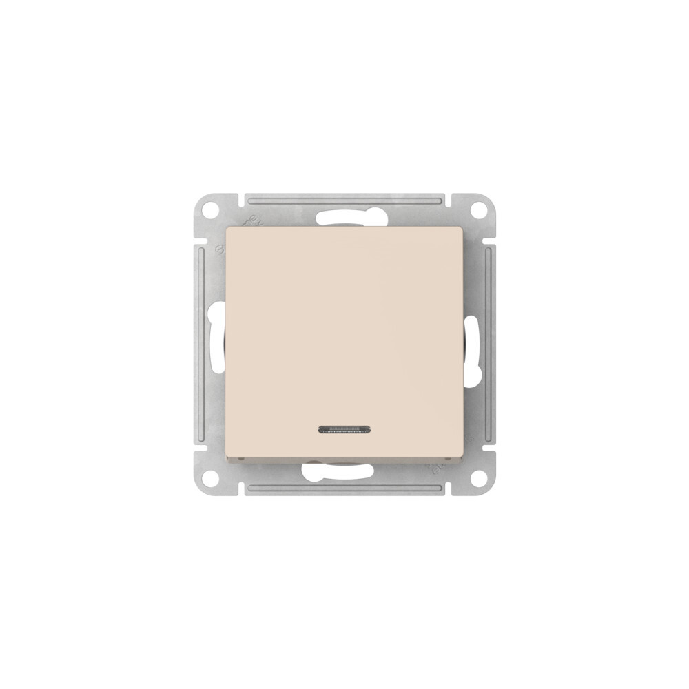 ATLASDESIGN 1-кл ПЕРЕКЛЮЧАТЕЛЬ с подсветкой, сх.6а, 10АХ, мех., быстрозажим. клем., БЕЖЕВЫЙ