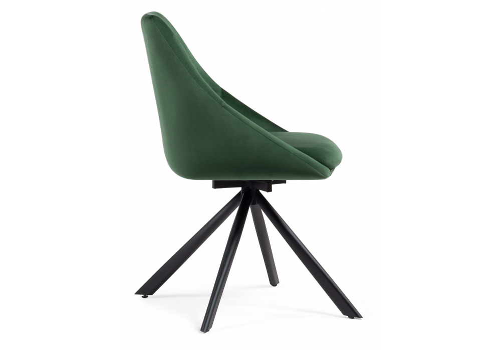 Стул на металлокаркасе Woodville Окленд крутящийся темно-зеленый, черный, ножки черные