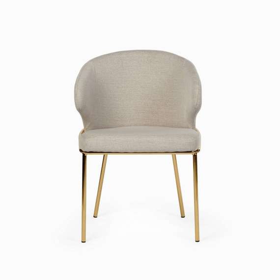 Стул Silva, светло-бежевый, золотые ножки