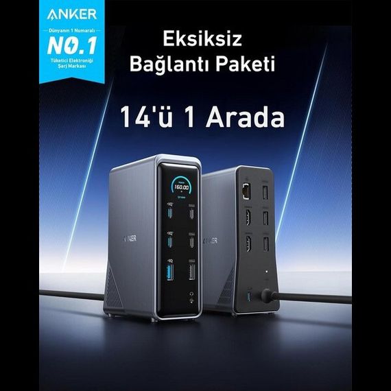 Зарядная док-станция Anker Prime Charging Docking Station 14-in-1 160W (A83B63A1)