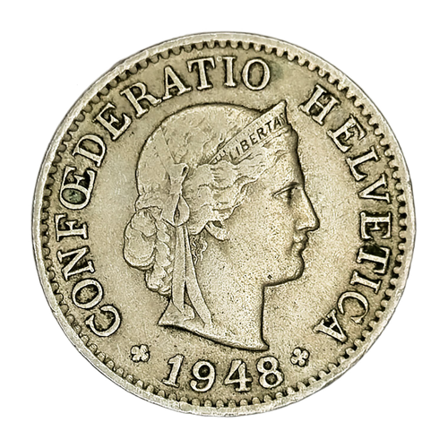 Switzerland, 5 Rappen, 1948 – Libertas Series, VF