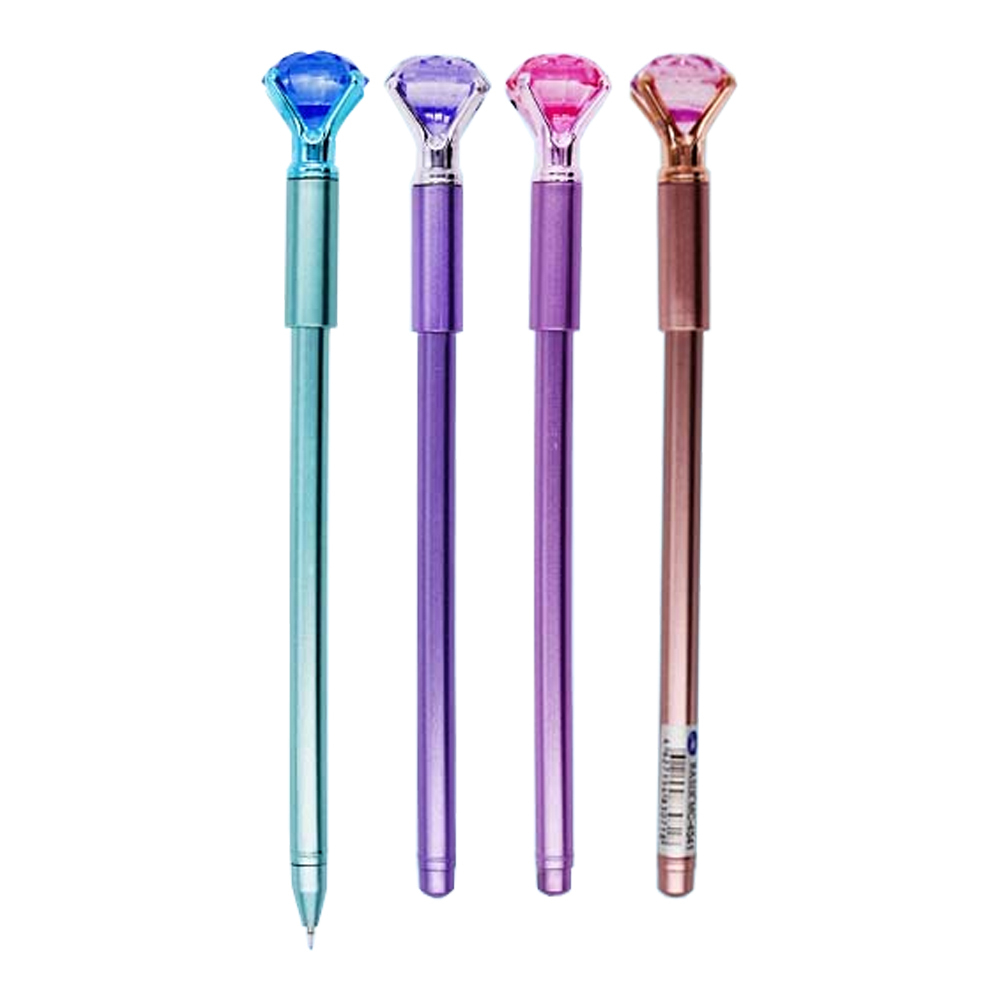 Ручка гелевая, Basir, синие чернила, цветной корпус с фигуркой, 40 шт