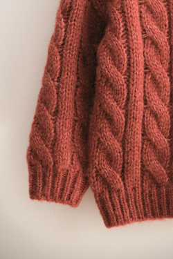 ZARA TIMELESS — ДЖЕМПЕР С ВЯЗКОЙ «КОСЫ» ИЗ ШЕРСТИ, ЧЕРЕПИЧНЫЙ