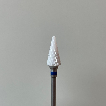 Фреза для снятия керамическая синяя Конус (ёлка)
