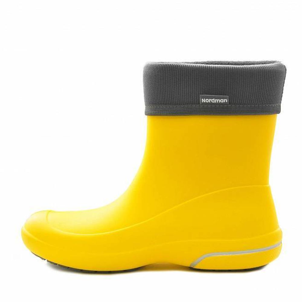 Женские сапоги Nordman Kleo из ЭВА с флисовым утеплителем желтые с серым