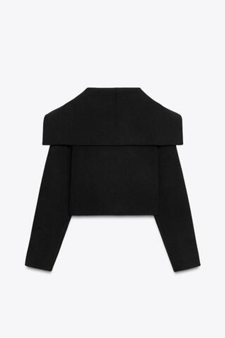 ZARA КОРОТКИЙ КАРДИГАН НА ЗАПÁХЕ, ЧЕРНЫЙ