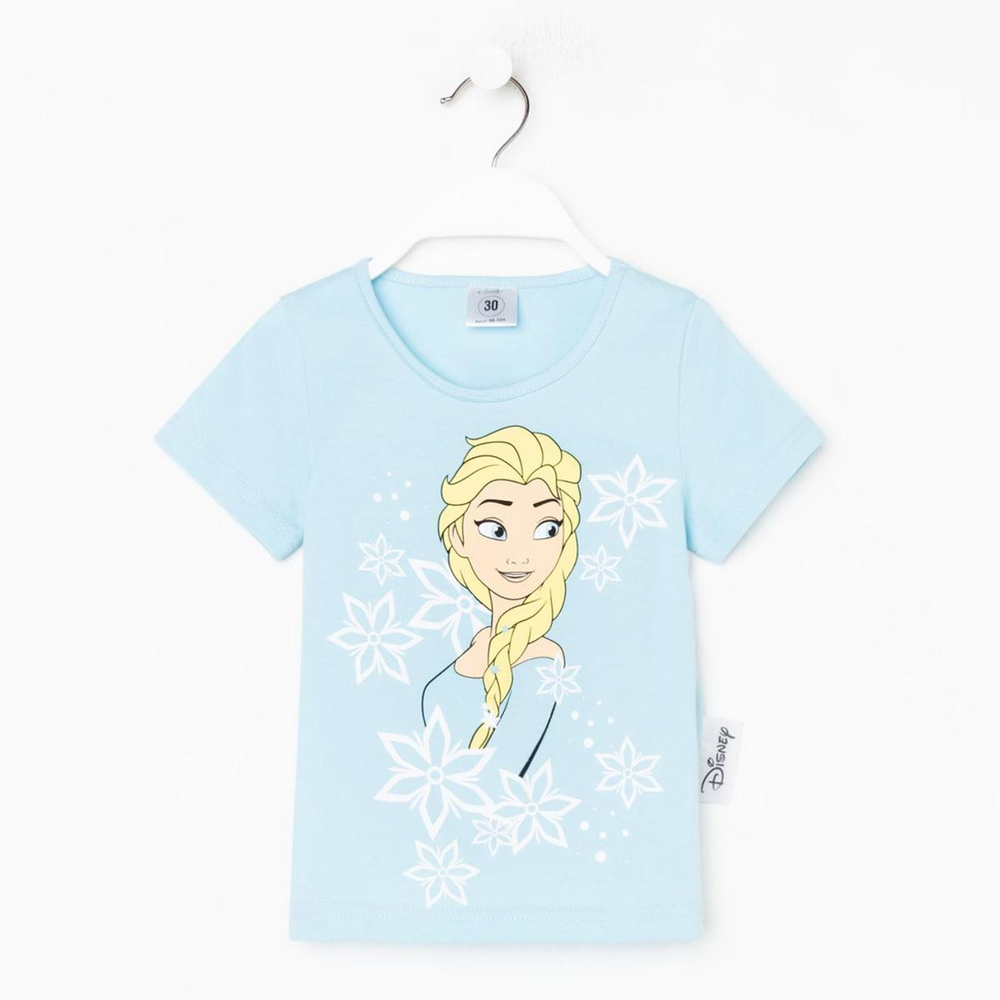 Футболка для девочек "Frozen" р.86-92, голубой 5067132 (Disney), 1 шт.