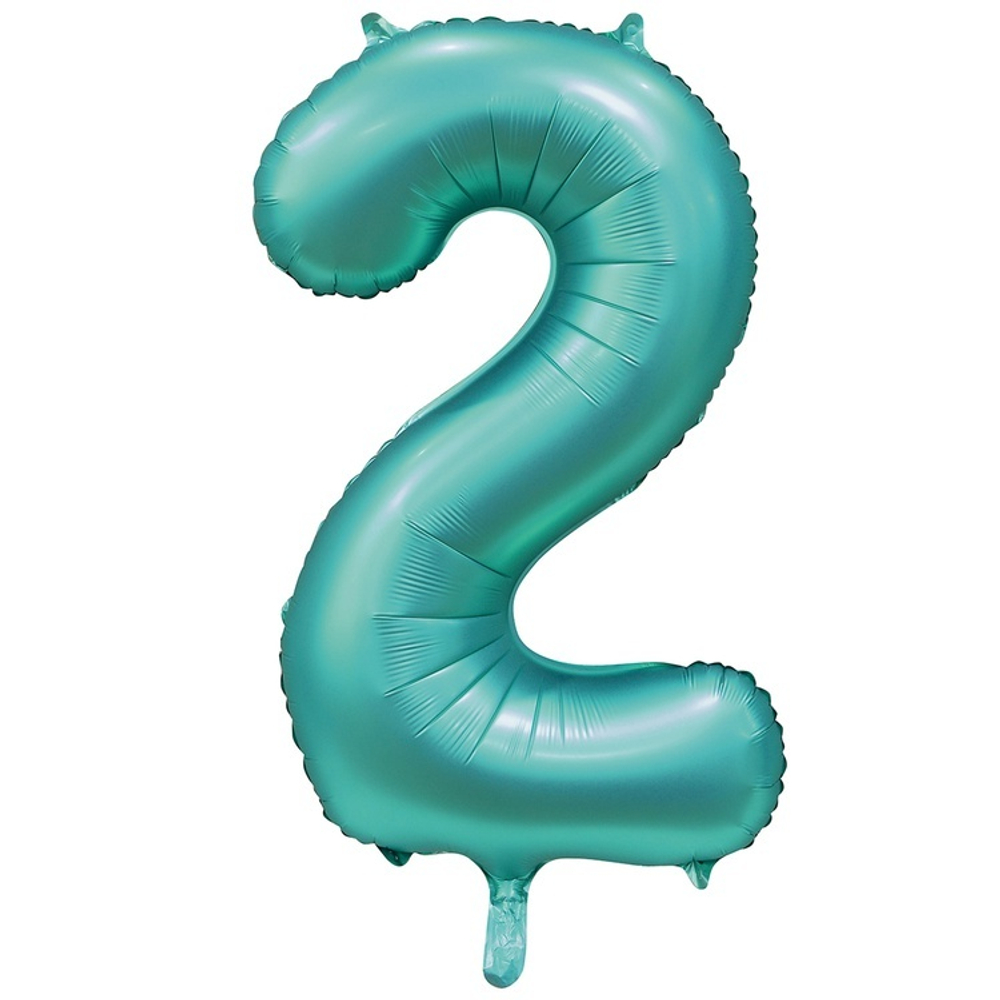 Шар ЦИФРА 2 Сатин Teal 40" 102 см