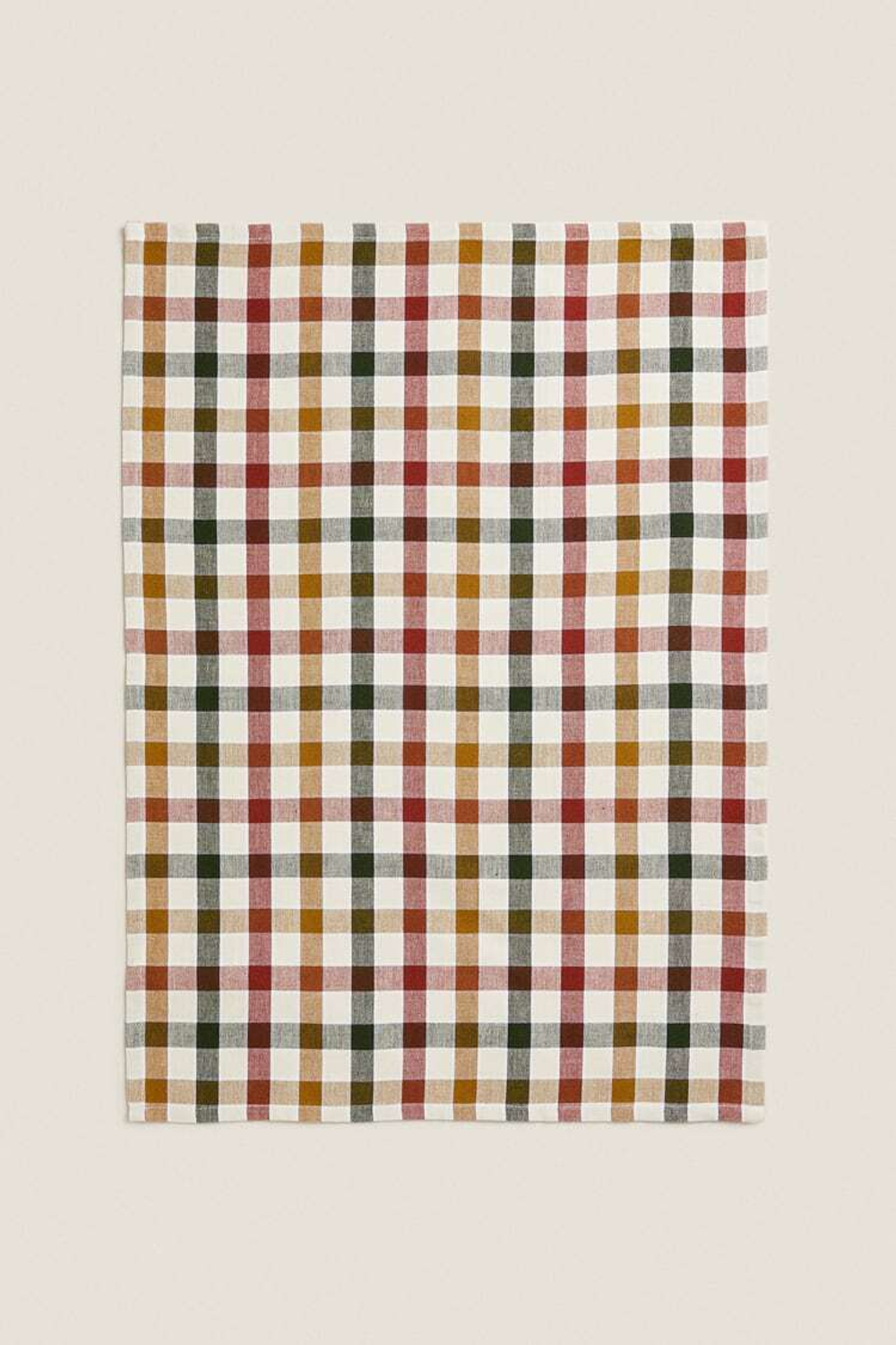 ZARA HOME ЦВЕТНОЕ КЛЕТЧАТОЕ КУХОННОЕ ПОЛОТЕНЦЕ (НАБОР ИЗ 2 ШТ.), ЗЕЛЕНЫЙ