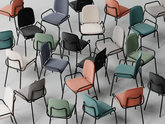 Стул Ror, Double Frame, черный велюр