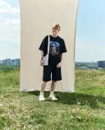 Купить Футболка Called a Garment Horses Peach effect черная Футболка Called a Garment Horses Peach effect черная