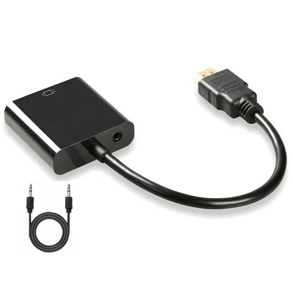 Переходник HDMI (male) x VGA (female) +AUX Rohs