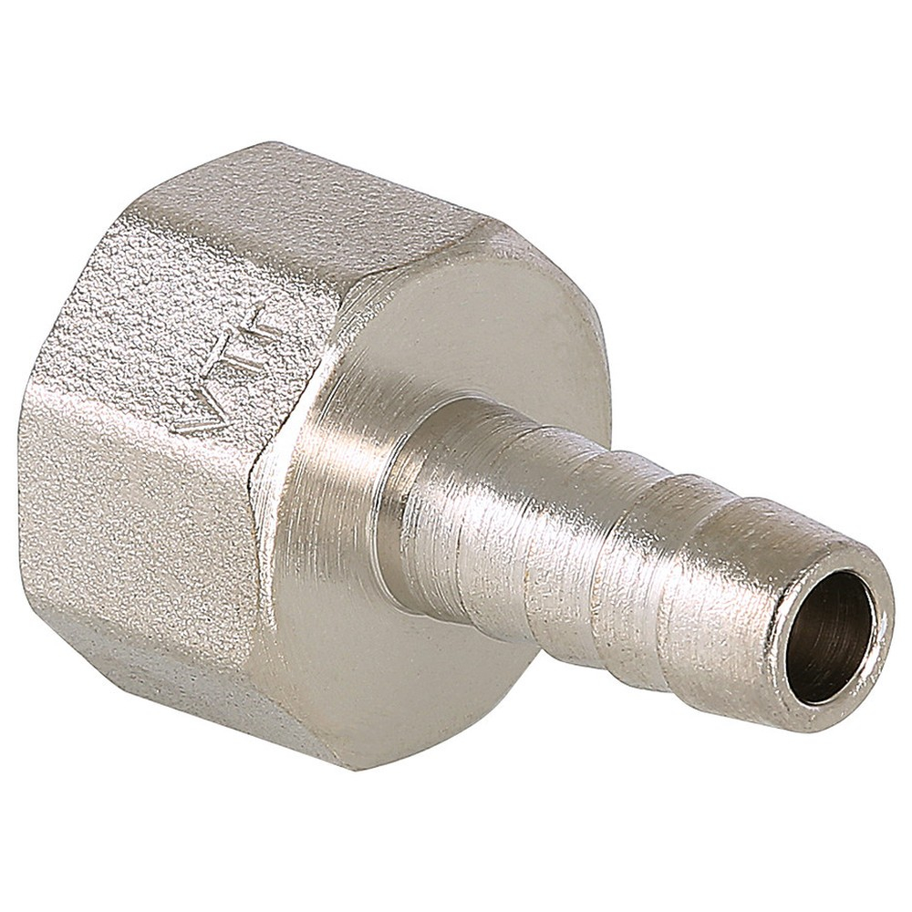 Штуцер (елочка) ВР внутренняя резьба d 1/2" х 12 никель (Valtec VT 654) уп 10 шт