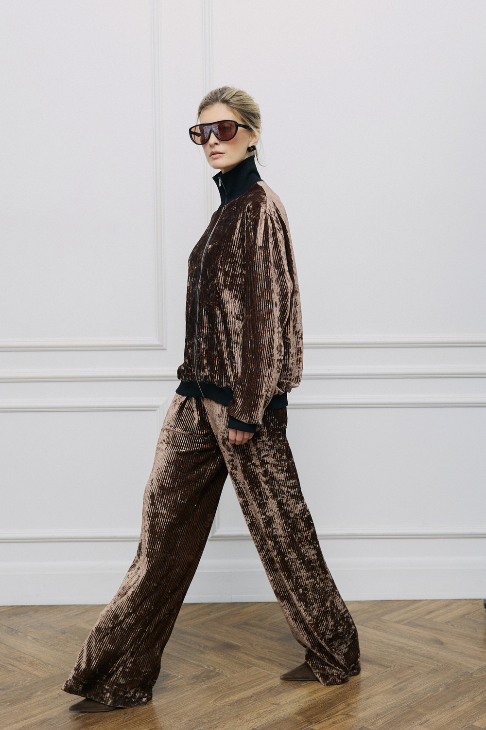 Брюки бархат Трюфель